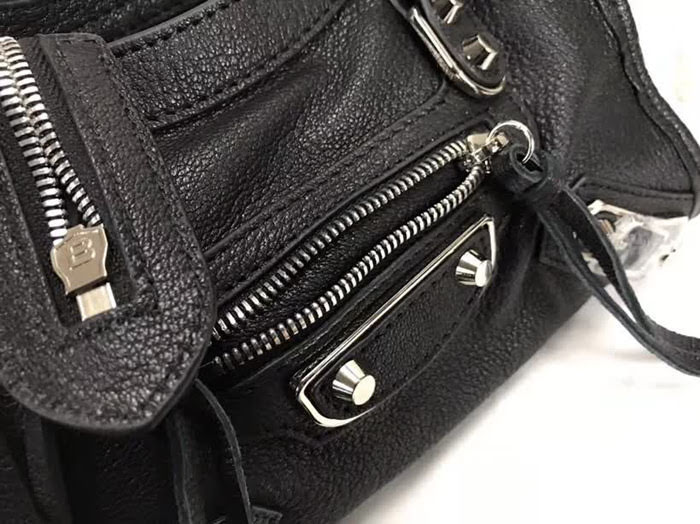 BALENCIAG巴黎世家 原單品質 經典機車 原版山羊皮銀邊 包邊五金款 手提肩背斜挎包  BL1415